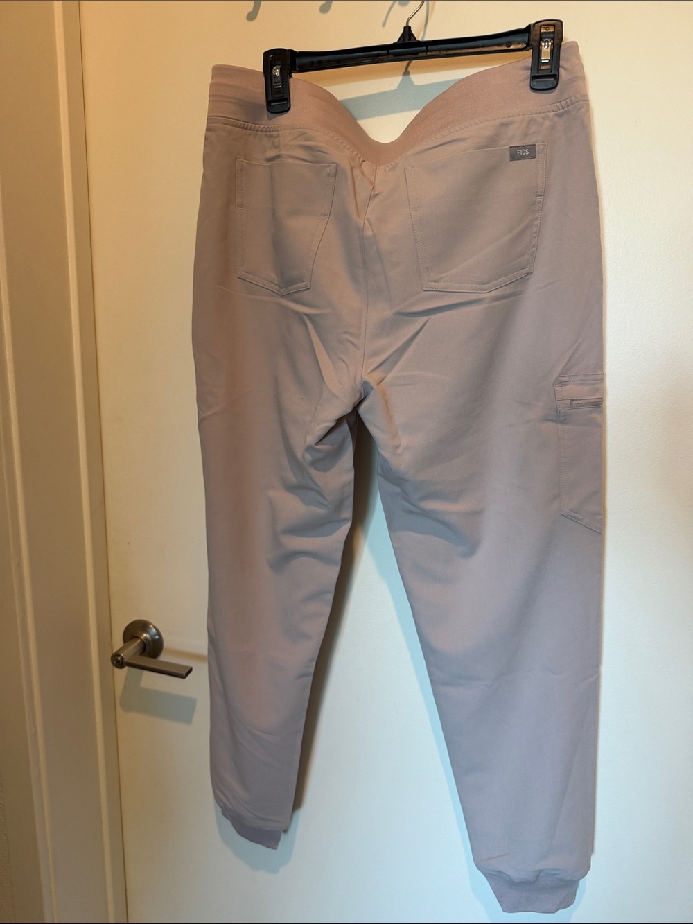 FIG’s Technical Collection Taupe Jogger Pants with Neon Yellow Drawcord - Picture 7 of 7